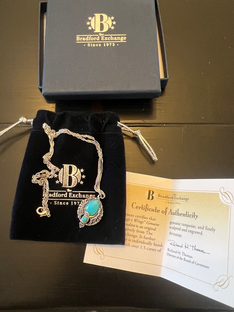 The Bradford Exchange Silver-Tone Necklace With Turquoise Blue Stone